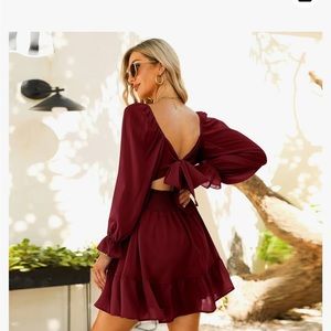 BNWT Size Medium dress. Maroon color .